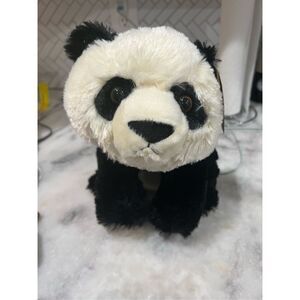 Aurora Destination Nation Plush Panda Bear Bean Bag Stuffed Animal Lovey 12"L